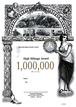 vintage german MERCEDES - BENZ 200.000 KILOMETERS MILEAGE Car Badge